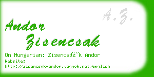 andor zisencsak business card